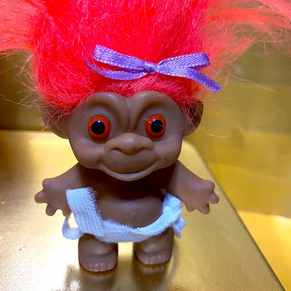 RUSS BERRIE VINTAGE TROLLS NEWBORN, BABY, ICE SKATER, SANTA & MINI TROLLS - Picture 10 of 15
